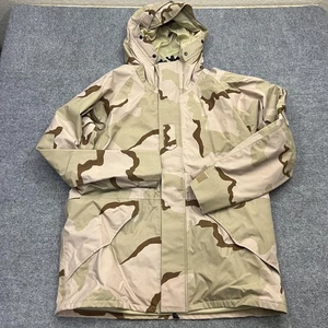 Parka Cold Weather Jacket Mens Large Long Camo ECWCS Goretex Hooded Military - Picture 1 of 8