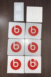Beats by Dr. Dre Beats 3" Czerwona naklejka Naklejka Zestaw 7 naklejek jabłkowych - Zdjęcie 1 z 1