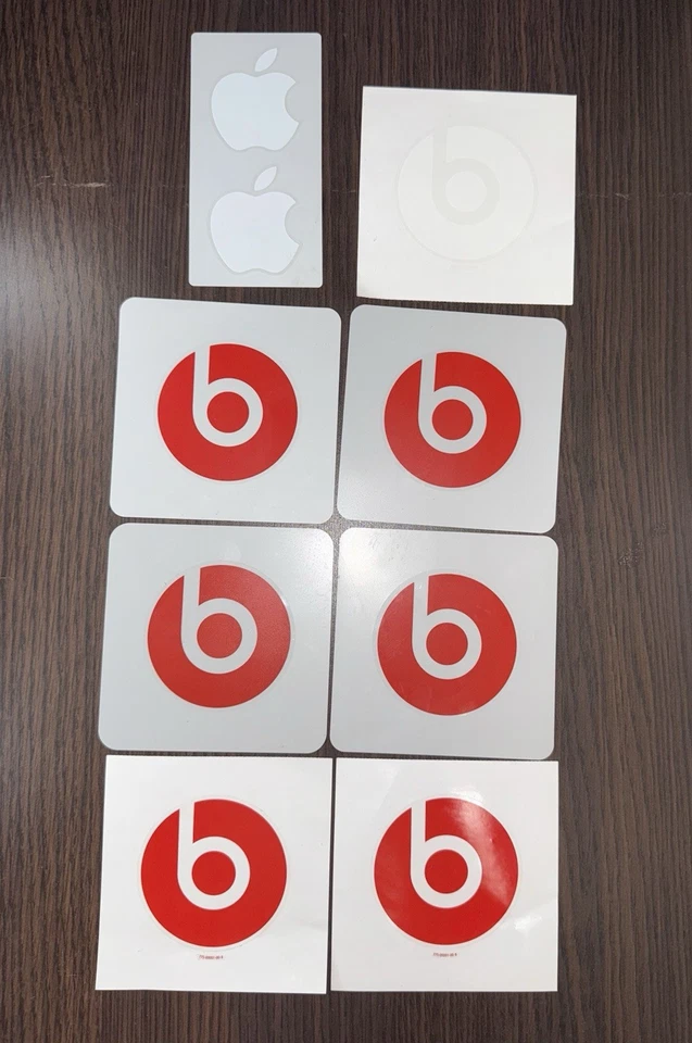 Beats by Dr. Dre Beats 3" Red Decal Sticker lot of 7 & apple stickers - Image 1 of 1