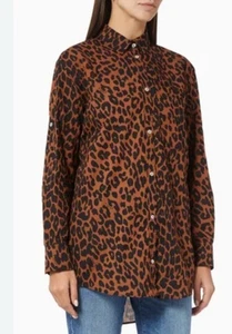 Marella Max Mara Italy IT 42 US 6 Acca Shirt Animal Print Casual Designer Top - Picture 1 of 6