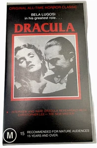 Dracula Bela Lugosi VHS Video Cassette Tape Clear Small Box PAL M15+ Horror - Picture 1 of 10