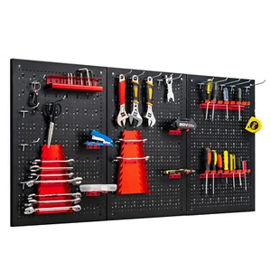 Pegboard Wall Organizer Kit 4 ft.Metal Toolboard W/ 25 Accessories & 3 Pegboards - Picture 1 of 10