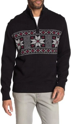 Weatherproof Vintage 1/4 Pullover Sweater , Black , Size L - Image 1 of 4