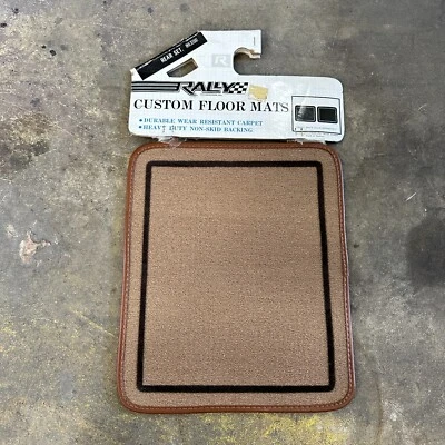 NOS Rally Rear Floor Mats Universal Car Truck Deadstock TAN Carpet - Image 1 of 3