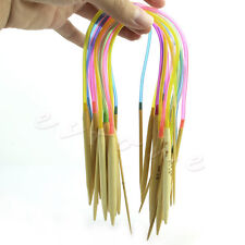 18pcs 40cm 80cm Multicolor Tube Circular Bamboo Knitting Needles 2-10mm 18Size