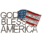 Gold USA Flag Crystal Rhinestone Patriotic Brooch