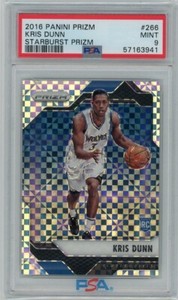 Kris Dunn 2016-17 Panini Prizm Retail Starburst Prizm #266 PSA 9 MINT Rookie RC