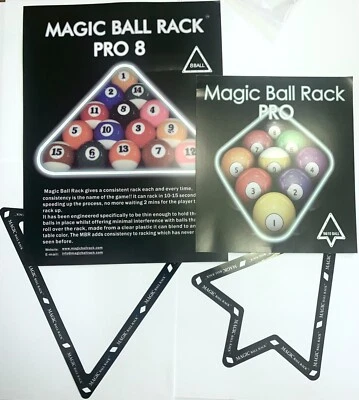Magic Ball Rack™ Pro (8, 9 & 10 Combo Pack) 2 piece billiard rack set - Image 1 of 2