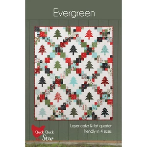 EVERGREEN QUILT PATTERN ~ by Cluck Cluck ~ Makes 4 Sizes ~ Uses Layer Cake or FQ - Picture 1 of 2