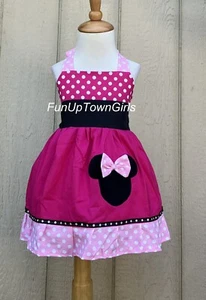 Hot Pink Minnie Mouse Birthday Girls Dress - Picture 1 of 3
