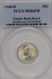 1948 D Roosevelt Dime PCGS MS66FB Gem *DoubleJCoins* JL1100-271 - Afbeelding 1 van 2