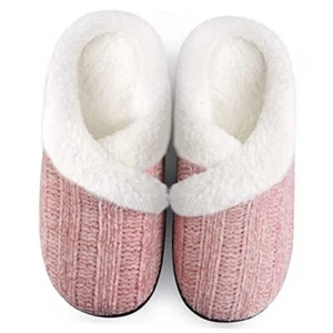 Fuzzy Slippers for Women Indoor and Outdoor Fluffy Bedroom House 7-8 Baby Pink - Picture 1 of 6