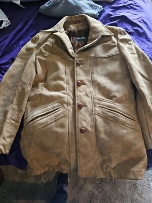 Chaqueta de Colección McGregor Marrón Tostado Gamuza Cuero Botón Talla 38  Foto 1 de 4