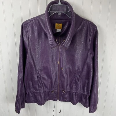 Ruby Rd Womens Faux Crocodile Purple  Jacket Size 12 - Image 1 of 4