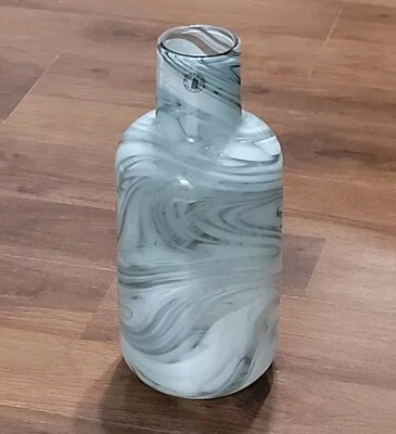 Jarrón de vidrio icónico de Iina Vuorivirta para Ikea gris jaspeado y blanco 10,5" de alto  Foto 1 de 4