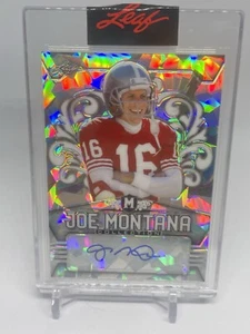 2020 Leaf Metal Joe Montana Silver Cracked Ice Auto /35 (D63) - Picture 1 of 6