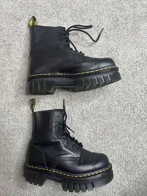 DR. MARTENS Audrick 8-Eye Platform Napa Soft Leather Combat Boots Women’s Size 7 - Image 1 of 4