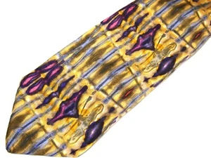 Robert Talbott Studio Krawatte Krawatte lila gold grau abstrakte Kunst 57 Zoll - Bild 1 von 4