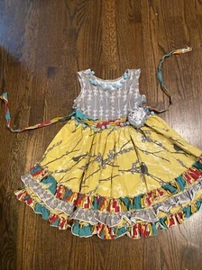 Mustard Pie Sleeveless Ruffle Layered Dress Size 8 EUC A9 - Picture 1 of 6