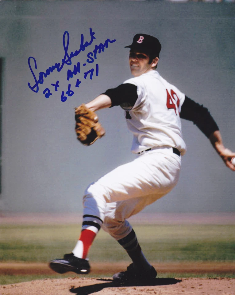 SONNY SIEBERT BOSTON RED SOX 2 X ALL STAR 1966,71 ACCIÓN FIRMADA 8x10 Foto 1 de 1