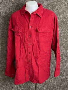 Camisa LL Bean Para Hombres XL Gamuza Roja Peso Pesado Franela Abotonada - Imagen 1 de 13