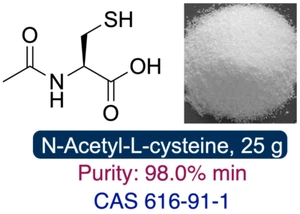 N-ACETYLCYSTEINE POWDER PURE || CAS: 616-91-1 || 25 g || Purity: +98.0% - Picture 1 of 3