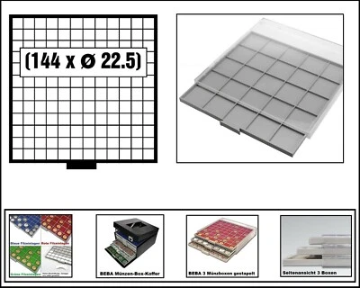 SAFE 6612 BEBA MÜNZBOXEN MAXI GRAU 144 quadratische.Fächer 22,5 mm - Bild 1 von 4