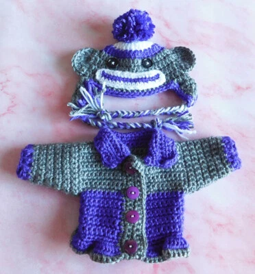 Conjunto de ropa para muñeca, suéter de ganchillo P calcetín mono suéter y sombrero se adapta a muñeca de 14,5" Foto 1 de 4