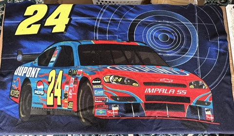 Vintage 90s NASCAR Jeff Gordon #24 Large Throw Blanket Cover