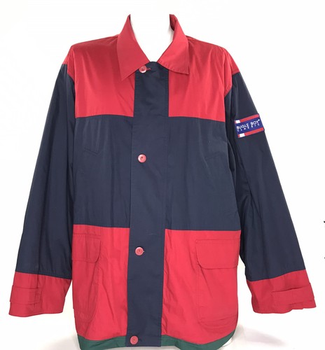 Giacca Coach Uomo Bugle Boy Classics Color Block Foderata in Pile Vintage anni 90 XXL