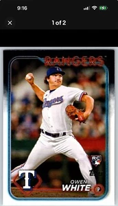 2024 TOPPS SERIES 1 OWEN WHITE RC TEXAS RANGERS #5 - Picture 1 of 2