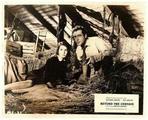 Beyond the Curtain Original Lobby Card Richard Greene Eva Bartok Hiding in Barn