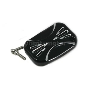 Left CNC Brake Master Front Cylinder Cover Fluid Cap Fit For Touring Glide - Picture 1 of 3