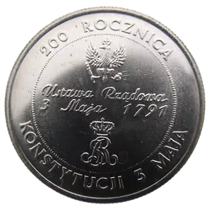 POLAND 10 000 ZLOTYCH 1991 y217 ANNIV. POLISH CONSTITUTION RARE HIGH VALUE COIN - Picture 1 of 6