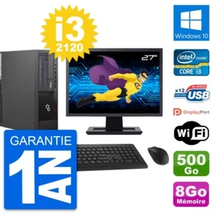 PC Fujitsu E700 Dt Pantalla 27" Intel i3-2120 RAM 8Go Disco 500Go Windows 10 Wi - Imagen 1 de 3