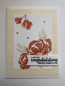 Card Set Of 4 Stampin Up Beautiful Friendship CONGRATULATIONS - Picture 1 of 2