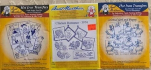 Menge 3 Tante Martha's Hot Iron Transfer Muster verschiedene Basteln Vintage, NEU - Bild 1 von 4