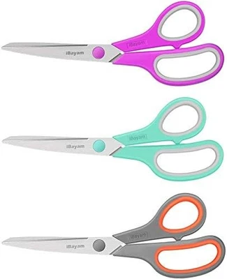 3 Pack All Purpose 8" Scissors Sharp Shears for Home Office School - Image 1 of 4
