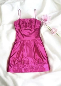 Jessica McClintock Gunne Sax Pink Satin Dress Fit Flare Formal Prom Princess 7 - Picture 1 of 8