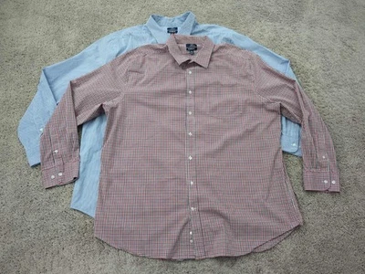 Lot of 2 George Button Up Shirt Mens 3XL Long Sleeve Sleeve Classic Fit Preppy - Image 1 of 4