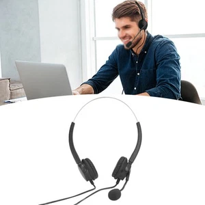 Biurowy zestaw słuchawkowy Regulowane stabilne przewodowe słuchawki call center z kogeneracją - Zdjęcie 1 z 24