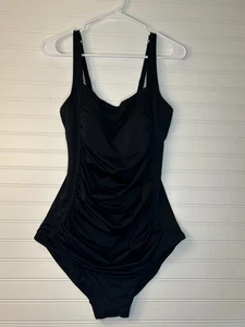 L.L. Traje de baño Bean para mujer 16 largo negro cuello cuadrado UPF 50+ elástico nuevo sin etiquetas - Imagen 1 de 8