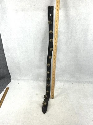 campanas de trineo antiguas 40 pulgadas. cuerda 12 campanas 1,25 pulg. a través de 1800 original Foto 1 de 4