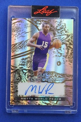 2024 Leaf Electrum METTA WORLD PEACE Autographed ONE OF ONE Card 1/1 AUTO LAKERS - Image 1 of 4