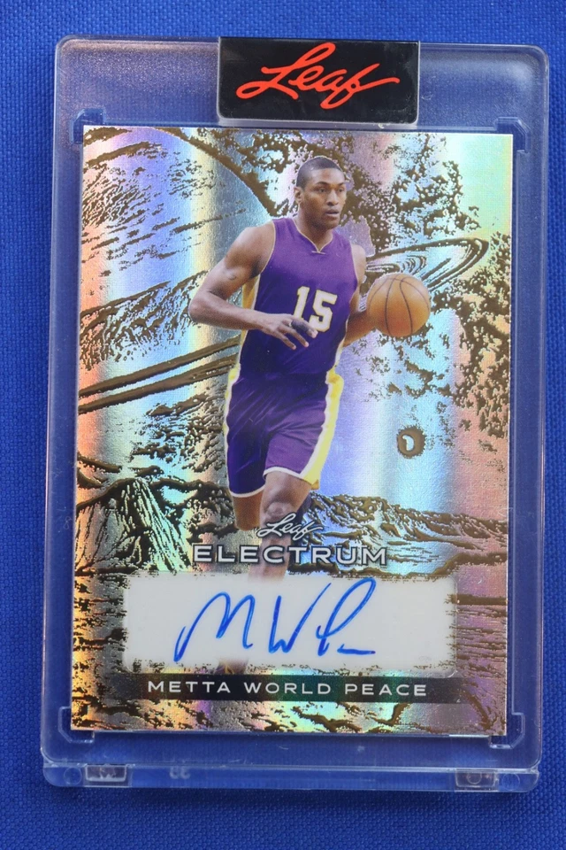 2024 Leaf Electrum METTA WORLD PEACE Autographed ONE OF ONE Card 1/1 AUTO LAKERS - Image 1 of 4