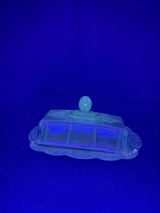 Vintage Indiana Glass Blue Harvest Grape Carnival Glass Butter Dish with Lid - Picture 1 of 7