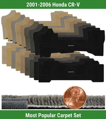 Juego de alfombrillas Ultimat personalizadas para Honda CR-V 2001-2006 con logotipo (2 piezas) #SI5 Foto 1 de 4