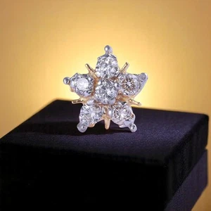 Precioso perno de nariz de diamantes naturales de corte brillante redondo de 0,22 TCW de oro amarillo de 18 quilates - Imagen 1 de 2