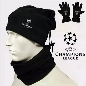 UEFA CHAMPIONS LEAGUE GLOVES BEANIE NECK WARMER SET NEW - Picture 1 of 10