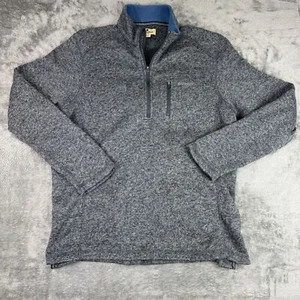 Woolrich Pullover Herren groß grau/blau Salz und Pfeffervlies 1/4 Reißverschluss weich Poly - Bild 1 von 6